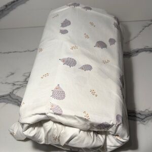 White Hedgehog Print Fitted Crib Sheet